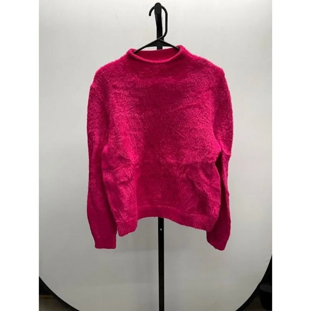 Universal Thread Pink Fuzzy Mock Neck Sweater